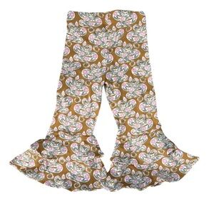 Kate Quinn-Anne-PiNK Floral Snake print-Organic Cotton-Ruffle Bell Bottom pants
